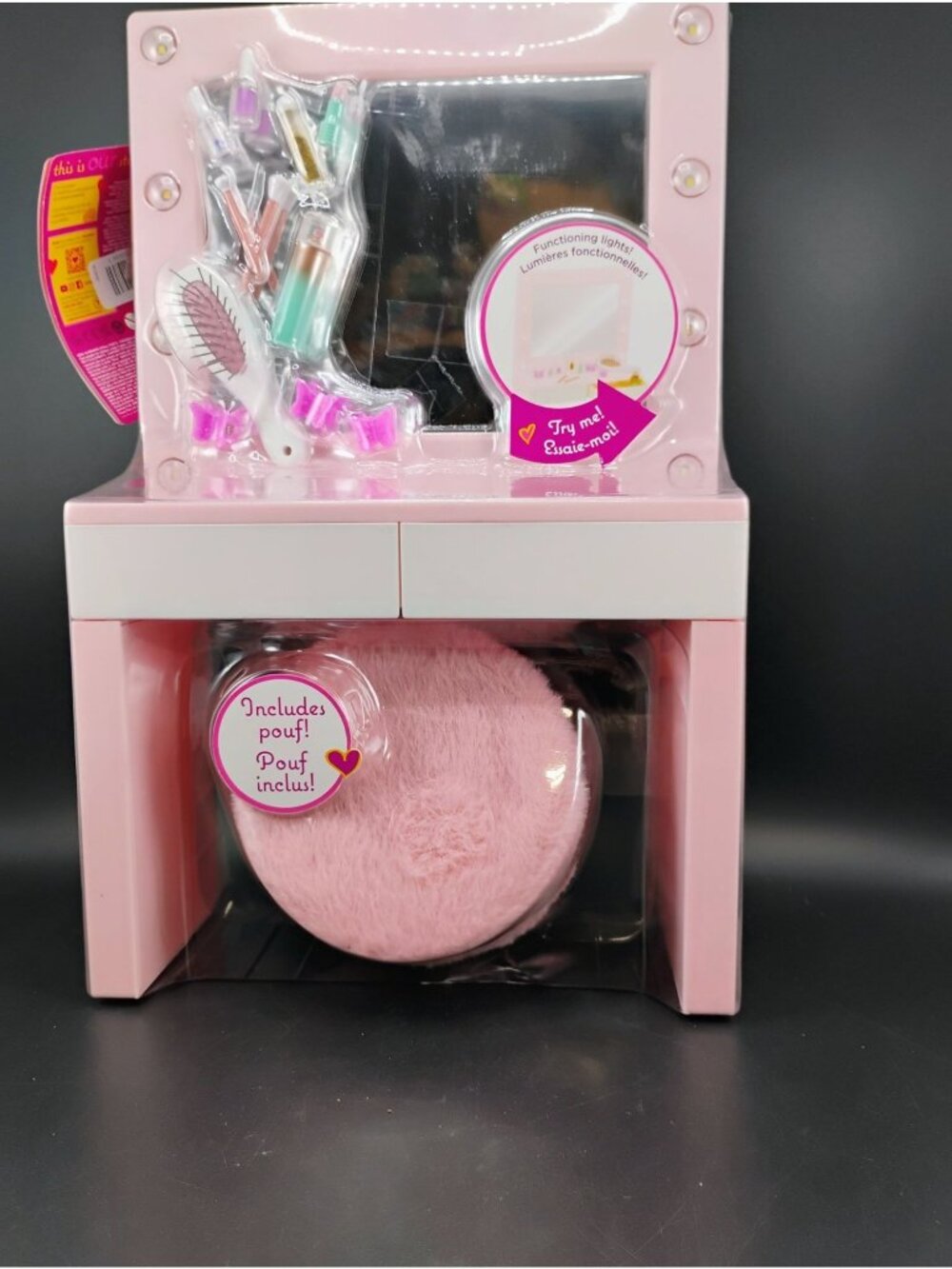 Our Generation Glam & Glow Vanity Set With Lights & Pouf